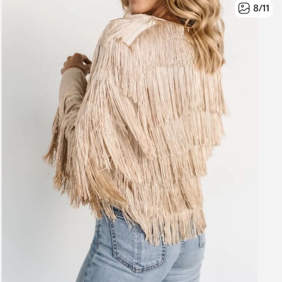 Baltic Born Fringed Tan Jacket S L - Picture 2 of 4